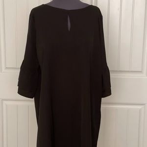 Tickled Teal Black Bell Sleeve Dress Boutique